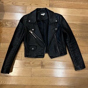 Silence + Noise moto jacket vegan leather